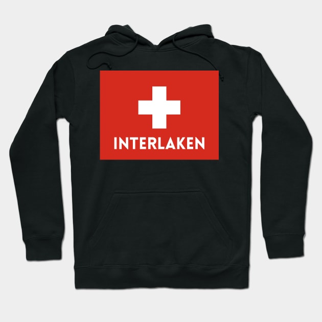 Interlaken City in Swiss Flag Hoodie by aybe7elf